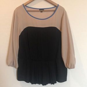 Ann Taylor Knife Pleat Peplum top